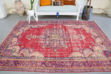 Vintage Demirci Oushak Rug 6.6ftx9.6ft