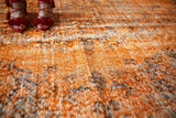 Vintage Overdyed Isparta Rug in orange 5.10ftx9.7ft