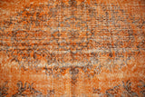 Vintage Overdyed Isparta Rug in orange 5.10ftx9.7ft