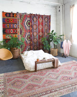 old rug, antique rug, earthy colors, faded colors, Turkish rug, vintage rug, flat weave, kilim rug, large area rug, square rug, Wild Shaman, Portland, Oregon, rug store, rug shop, local shop