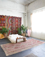 old rug, antique rug, earthy colors, faded colors, Turkish rug, vintage rug, flat weave, kilim rug, large area rug, square rug, Wild Shaman, Portland, Oregon, rug store, rug shop, local shop