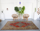 Vintage Ortakoy Aksaray Rug 4.10ftx8.5ft