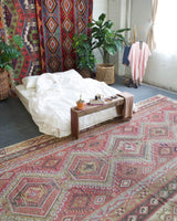 old rug, antique rug, earthy colors, faded colors, Turkish rug, vintage rug, flat weave, kilim rug, large area rug, square rug, Wild Shaman, Portland, Oregon, rug store, rug shop, local shop