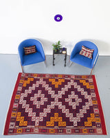 Turkish rug, vintage rug, flat weave, kilim rug, large area rug, square rug, Wild Shaman, Portland, Oregon, rug store, rug shop, local shop, bright colors, area rug, orange rug, bold color