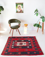 pile rug, Turkish rug, vintage rug, portland, rug shop, bright colors, wild shaman, area rug, red rug, mini rug, bold color, Portland, Oregon, rug store, rug shop, local shop, flat weave, kilim rug