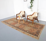 old rug, antique rug, earthy colors, faded colors, Turkish rug, vintage rug, flat weave, kilim rug, large area rug, square rug, Wild Shaman, Portland, Oregon, rug store, rug shop, local shop