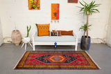 Vintage Kayseri Yahyali Rug 3.7ftx7ft
