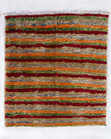 Vintage Turkish rug in a living room setting, pile rug, Turkish rug, vintage rug, portland, rug shop, bright colors, wild shaman, soft rug, bold color, Portland, Oregon, rug store, rug shop, local shop