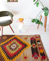 Turkish rug, vintage rug, flat weave, kilim rug, large area rug, square rug, Wild Shaman, Portland, Oregon, rug store, rug shop, local shop, bright colors, area rug, bold color