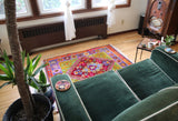 Vintage/Old Turgutlu Rug 3.9x4.9ft
