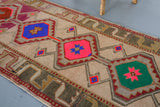 Old Kurdish Herki Runner 3ftx11.4ft