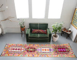 Old Kurdish Herki Runner 2.6ftx11ft