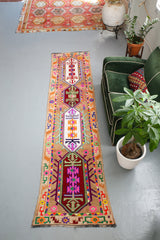 Old Kurdish Herki Runner 2.6ftx11ft