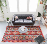 Turkish rug, vintage rug, flat weave, kilim rug, large area rug, square rug, Wild Shaman, Portland, Oregon, rug store, rug shop, local shop, bright colors, area rug, red rug, bold color