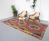 Turkish rug, vintage rug, flat weave, kilim rug, large area rug, square rug, Wild Shaman, Portland, Oregon, rug store, rug shop, local shop, bright colors, area rug, red rug, bold color