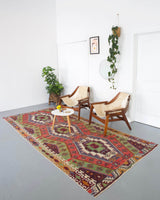 Turkish rug, vintage rug, flat weave, kilim rug, large area rug, square rug, Wild Shaman, Portland, Oregon, rug store, rug shop, local shop, bright colors, area rug, red rug, bold color