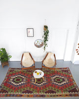 Turkish rug, vintage rug, flat weave, kilim rug, large area rug, square rug, Wild Shaman, Portland, Oregon, rug store, rug shop, local shop, bright colors, area rug, red rug, bold color