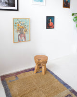 Vintage Turkish rug in living room setting, old rug, antique rug, pastel colors, faded colors, Turkish rug, vintage rug, soft rug, Portland, Oregon, rug store, rug shop, local shop