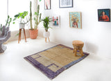Vintage Turkish rug in living room setting, old rug, antique rug, pastel colors, faded colors, Turkish rug, vintage rug, soft rug, Portland, Oregon, rug store, rug shop, local shop