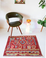 pile rug, Turkish rug, vintage rug, portland, rug shop, bright colors, wild shaman, area rug, red rug, mini rug, bold color, Portland, Oregon, rug store, rug shop, local shop, flat weave, kilim rug