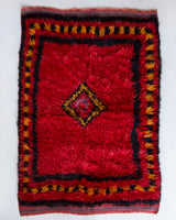 Vintage Turkish rug in a living room setting, pile rug, Turkish rug, vintage rug, portland, rug shop, bright colors, wild shaman, soft rug, bold color, Portland, Oregon, rug store, rug shop, local shop, shag rug, shaggy, plush