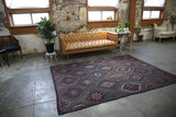 As is Vintage Mersin Mut Cicim Kilim 6.6x8.10ft