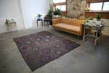 As is Vintage Mersin Mut Cicim Kilim 6.6x8.10ft