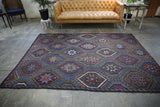 As is Vintage Mersin Mut Cicim Kilim 6.6x8.10ft
