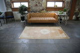 Old Anatolian Oushak style rug from Malatya Turkey 4.4x7.4ft