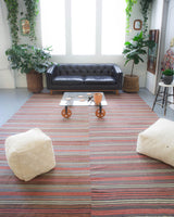 old rug, antique rug, earthy colors, faded colors, Turkish rug, vintage rug, flat weave, kilim rug, large area rug, square rug, Wild Shaman, Portland, Oregon, rug store, rug shop, local shop