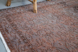 Vintage Turkish Overdyed Rug in Earthlike 5.8ftx8.10ft