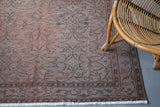 Vintage Turkish Overdyed Rug in Earthlike 5.8ftx8.10ft