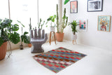 Vintage Turkish rug in a living room setting, pile rug, Turkish rug, vintage rug, portland, rug shop, bright colors, wild shaman, soft rug, bold color, Portland, Oregon, rug store, rug shop, local shop, shag rug, shaggy, plush