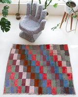 Vintage Turkish rug in a living room setting, pile rug, Turkish rug, vintage rug, portland, rug shop, bright colors, wild shaman, soft rug, bold color, Portland, Oregon, rug store, rug shop, local shop, shag rug, shaggy, plush