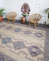 old rug, antique rug, earthy colors, faded colors, Turkish rug, vintage rug, flat weave, kilim rug, large area rug, square rug, Wild Shaman, Portland, Oregon, rug store, rug shop, local shop
