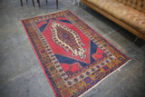 Vintage Faded Anatolian Turkish Rug 4.5ftx7.2ft