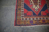 Vintage Faded Anatolian Turkish Rug 4.5ftx7.2ft