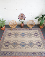 old rug, antique rug, earthy colors, faded colors, Turkish rug, vintage rug, flat weave, kilim rug, large area rug, square rug, Wild Shaman, Portland, Oregon, rug store, rug shop, local shop