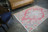 Vintage Faded Anatolian Turkish Rug 4.8x7.2ft