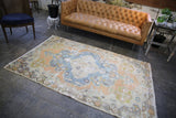 Vintage Faded Anatolian Turkish Rug 4.8x7.6ft