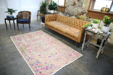 Vintage Faded Anatolian Turkish Rug 4.7ftx7.7ft