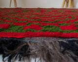 Vintage Turkish rug in a living room setting, pile rug, Turkish rug, vintage rug, portland, rug shop, bright colors, wild shaman, soft rug, bold color, Portland, Oregon, rug store, rug shop, local shop, shag rug, shaggy, plush