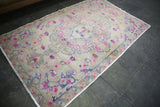 Vintage Faded Anatolian Turkish Rug 4.7ftx7.7ft