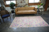 Vintage Faded Anatolian Turkish Rug 4.7ftx7.7ft