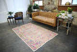 Vintage Faded Anatolian Turkish Rug 4.7ftx7.7ft