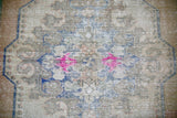 Vintage Faded Anatolian Turkish Rug 4.3ftx6.11ft