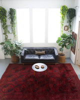 old rug, antique rug, Turkish rug, Portland, Oregon, rug store, rug shop, local shop, bright colors, wild shaman, large rug, area rug, red rug, bold color, burgundy, dark red