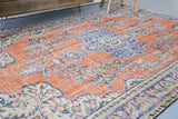 Vintage Turkish Isparta Rug 6.3ftx9.10ft