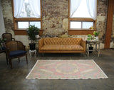 Vintage Faded Anatolian Rug 4.5ft x 7.4ft