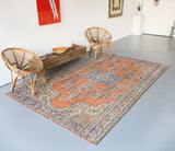 Vintage Turkish Isparta Rug 6.3ftx9.10ft